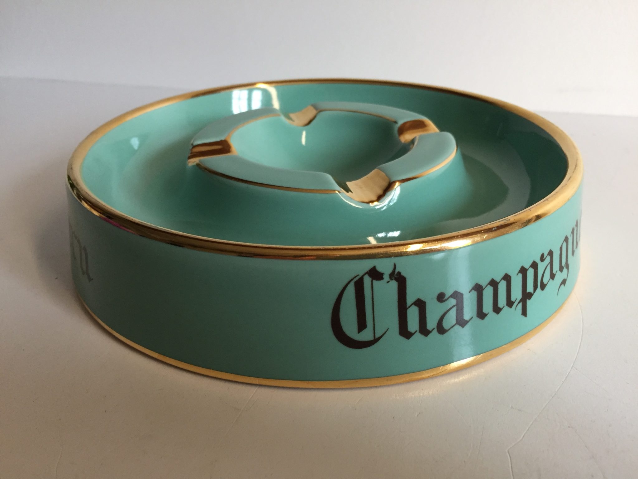 Cendrier C Ramique Vintage Champagne Brocnshop