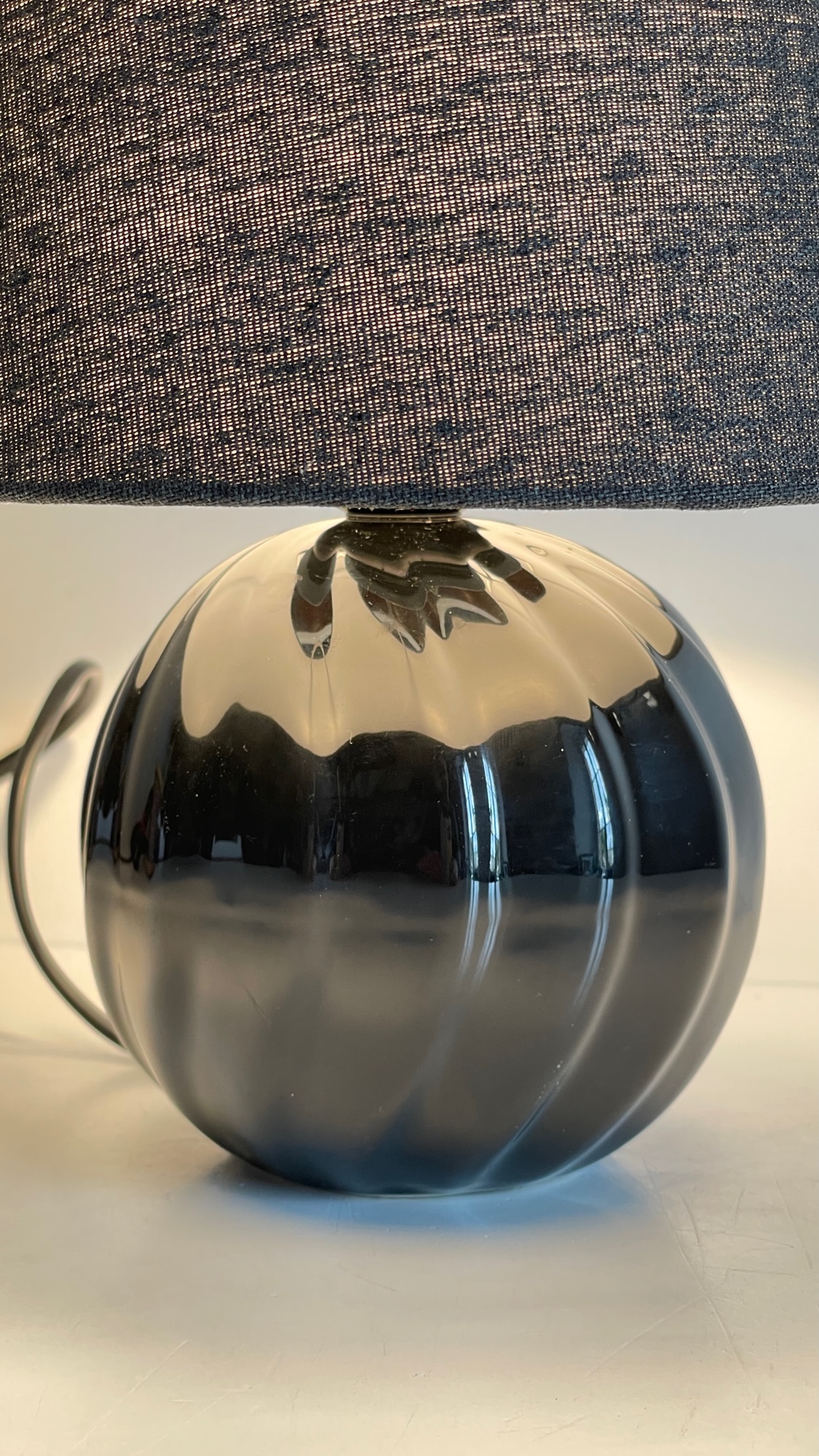 LAMPE Boule Céramique Noire VINTAGE